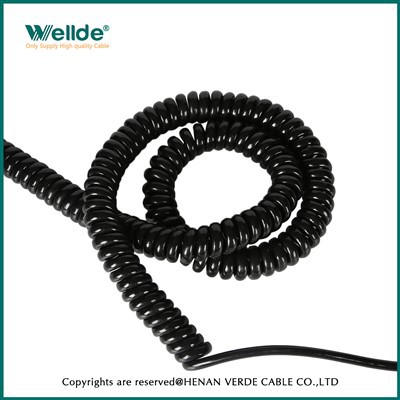 Pružný spirálový kabel s PVC izolací, oleji odolný